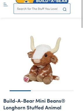 Build-A-Bear mini beans longhorn Plush